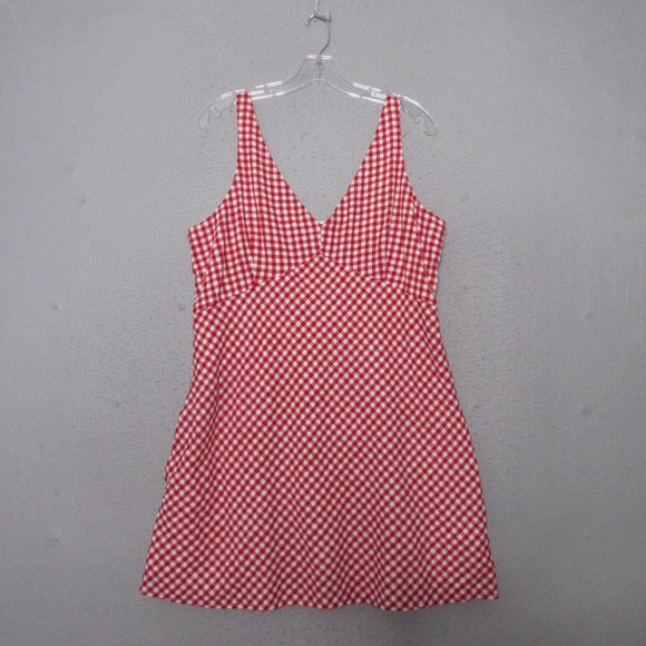 Abercrombie & Fitch Dresses & Skirts - Abercrombie & Fitch Dress Red Gingham Linen Cotton Pockets Mini Smocked Cottage